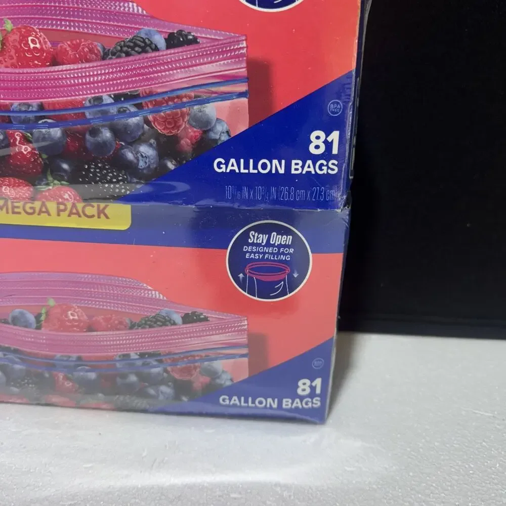2X Ziploc Quart Food Storage Bags, Grip 'n Seal Technology X Easier Grip 81ct Ea
